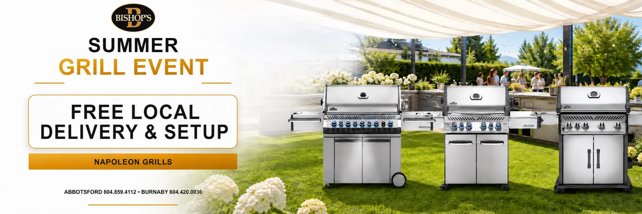 Napoleon barbecue sale in a premium bright Canadian outdoor kitchen