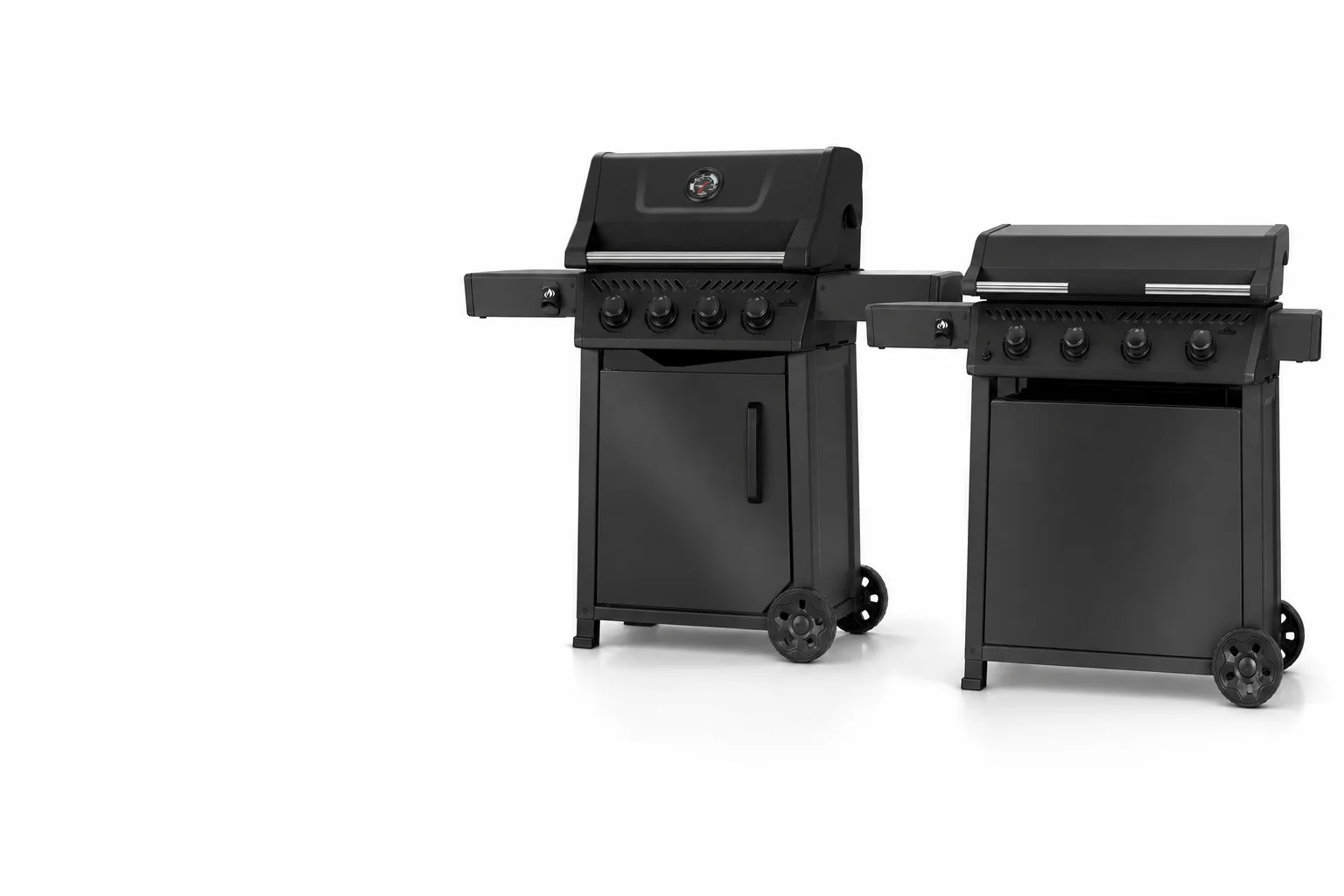 Napoleon Freestyle matte black grill and griddle on a white background
