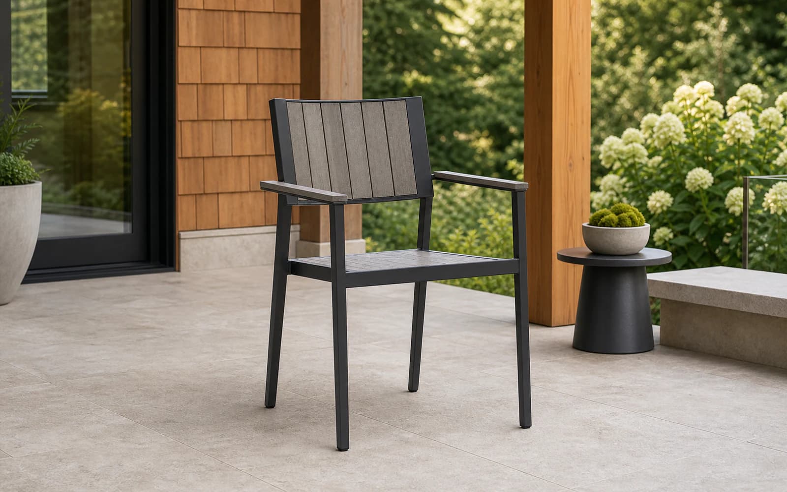 Ratana Avignon Collection furniture in a modern Pacific Northwest outdoor living setting.