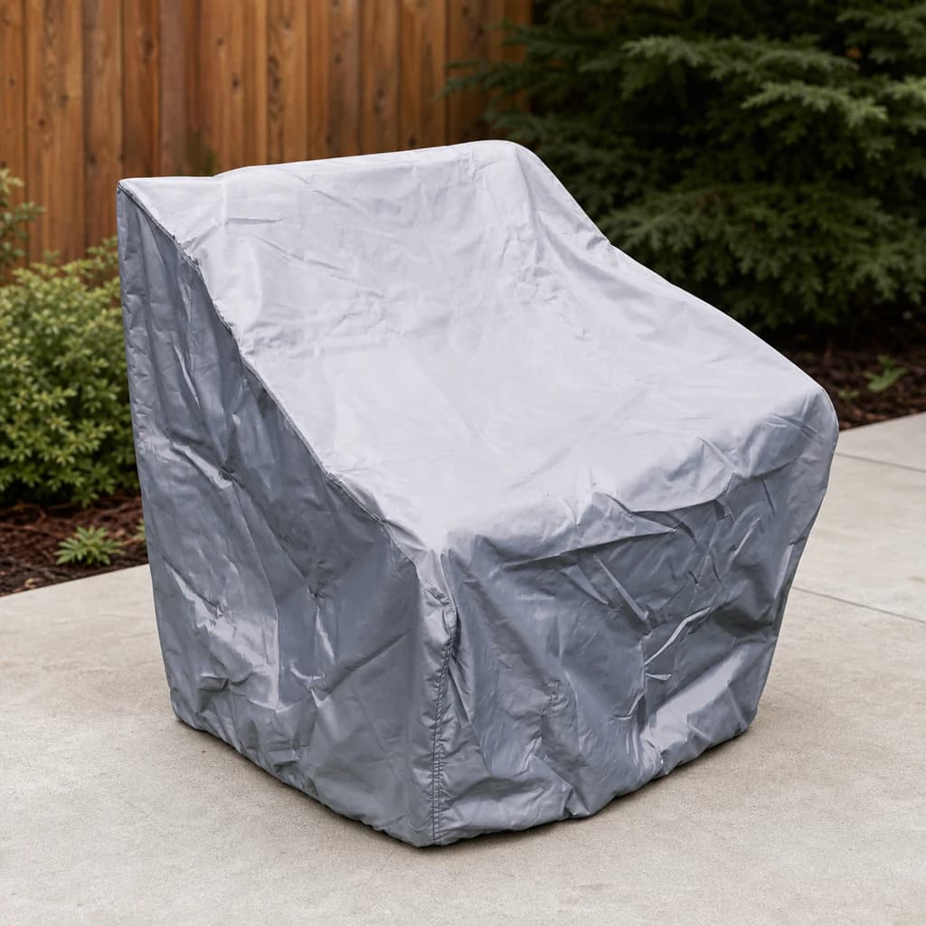 Ratana FN52501-C1 EcoLoom Club 1 furniture cover on a clean Pacific Northwest residential patio.