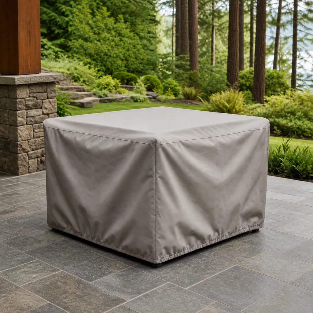 Ratana FN52510-CS39 compact square dining-set protective cover on a premium patio.