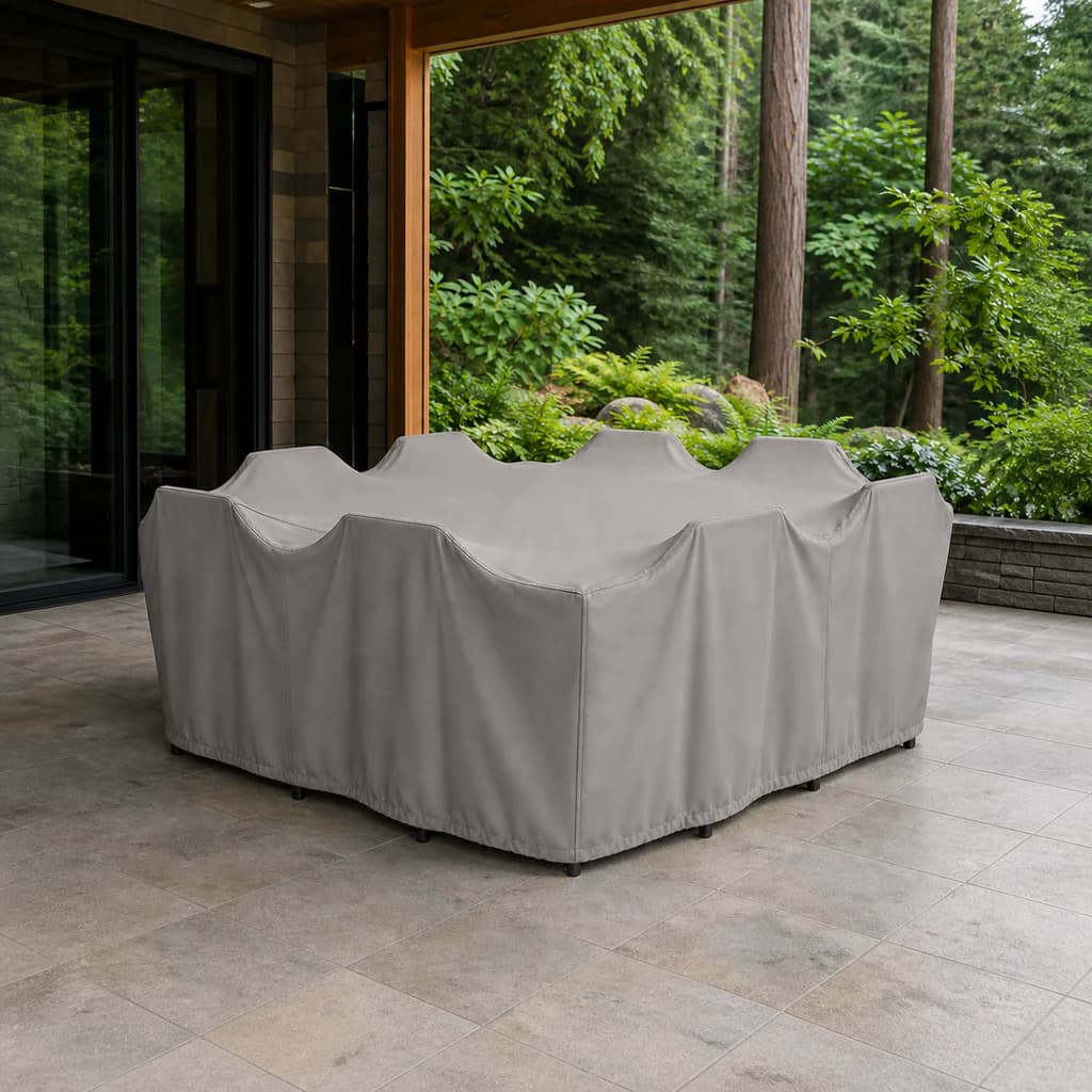 Ratana FN52510-CS60 large square dining-set protective cover on a premium patio.