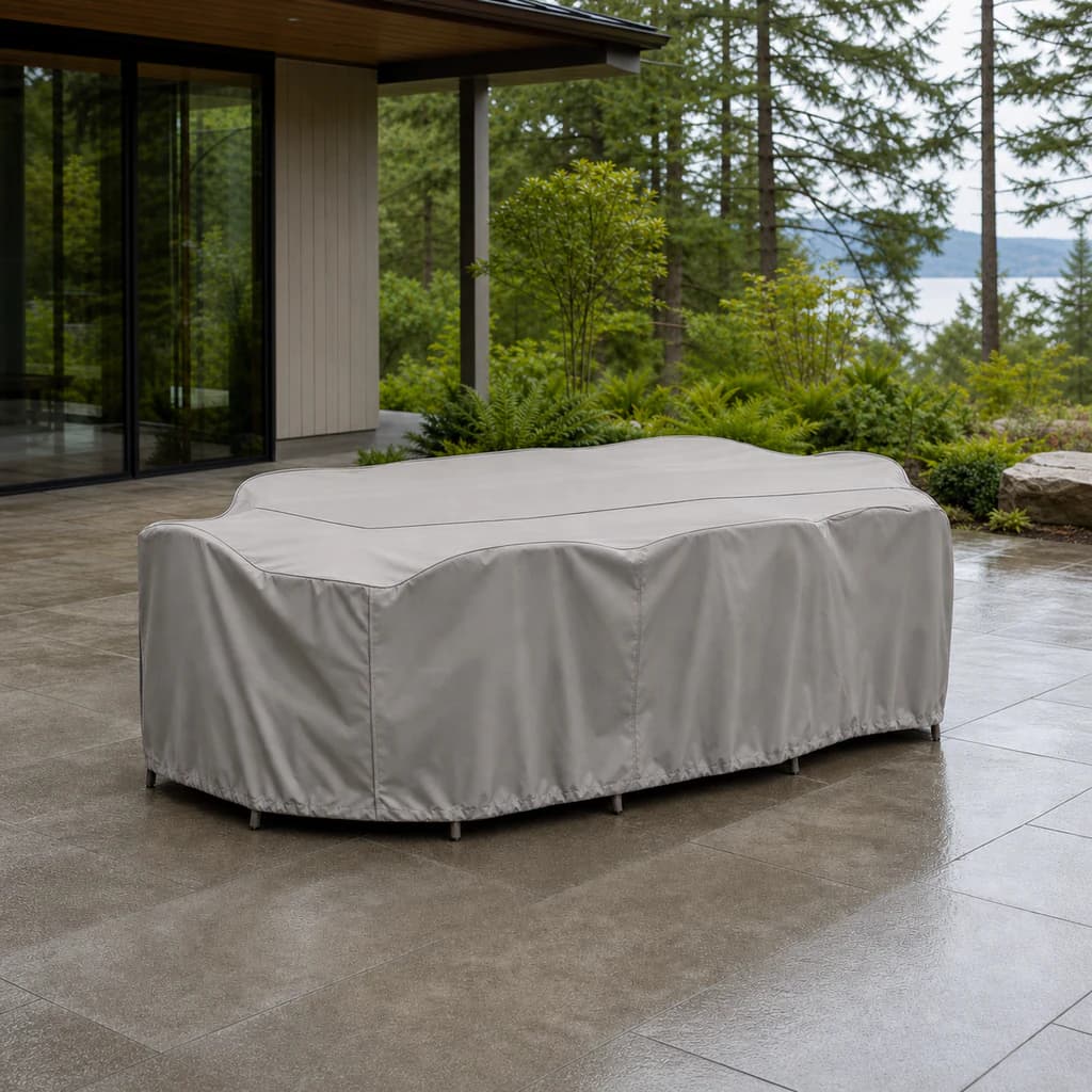 Ratana FN52510-CT71 rectangular dining-set protective cover on a premium patio.