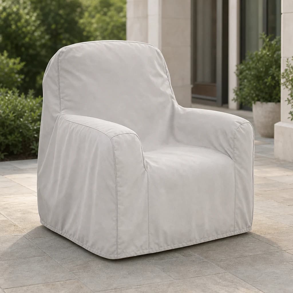 Ratana FN52513-C1 Morris chair protective cover on a premium covered residential patio.
