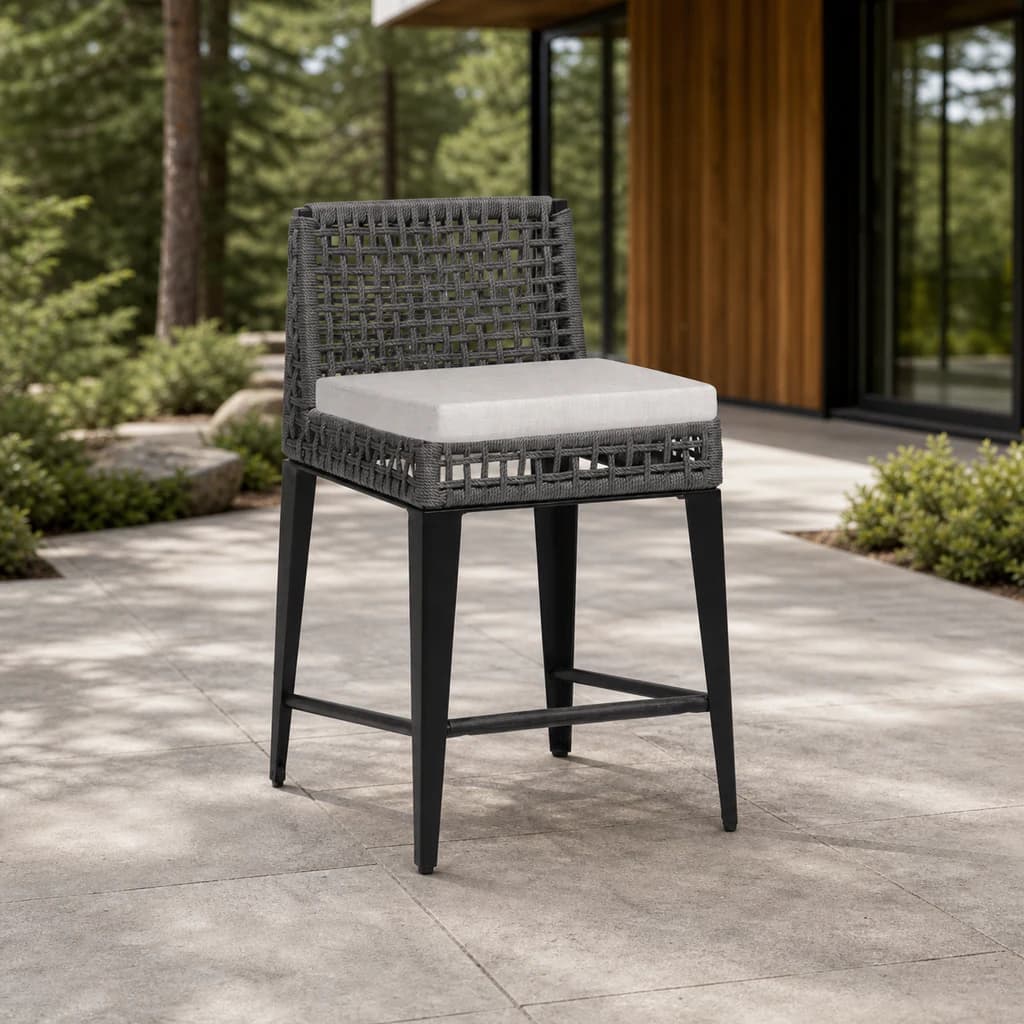 Ratana FN57240 Genval counter chair on a Pacific Northwest patio.