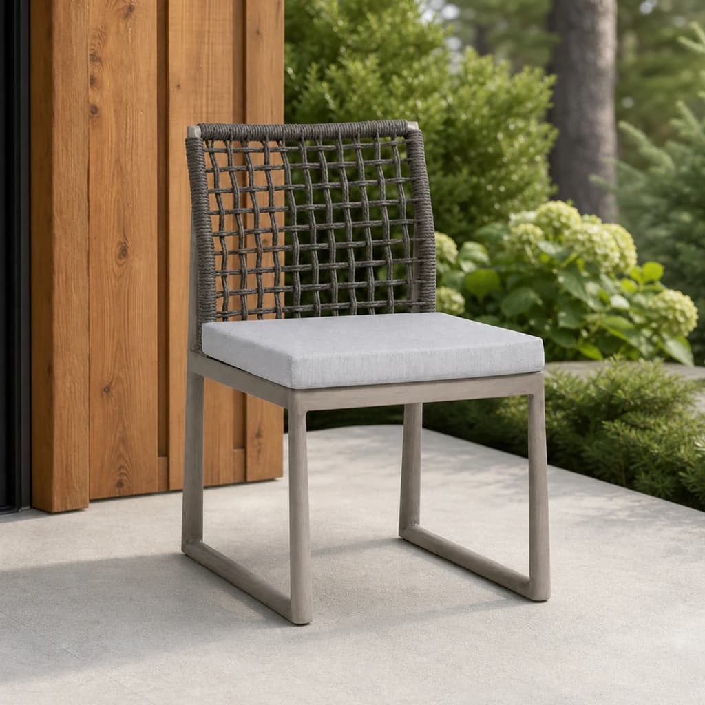 Ratana FN58711 Park West dining side chair on a covered Pacific Northwest patio.