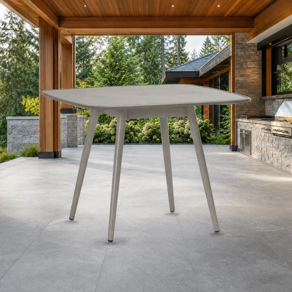 Ratana FN60939 Alinea 39" Sq Dining Table w/UH in a premium Pacific Northwest outdoor setting.