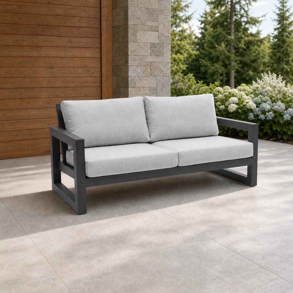 Ratana FN64303 Milano 2.5-seater sofa on a covered mountain-view terrace.