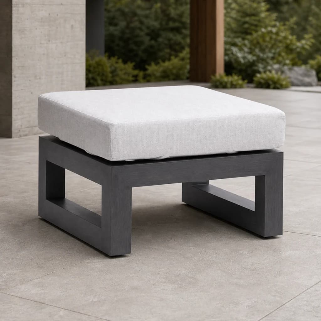 Ratana FN64316 Milano ottoman on a covered Pacific Northwest patio.