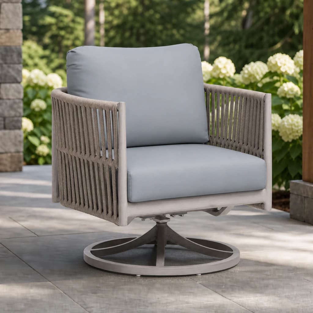 Ratana FN64768 Lineas swivel rocker on a Pacific Northwest patio.
