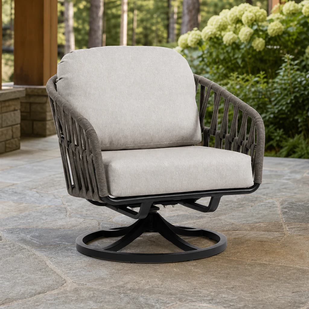 Ratana FN66368 Hamptons swivel rocker on a covered garden patio.