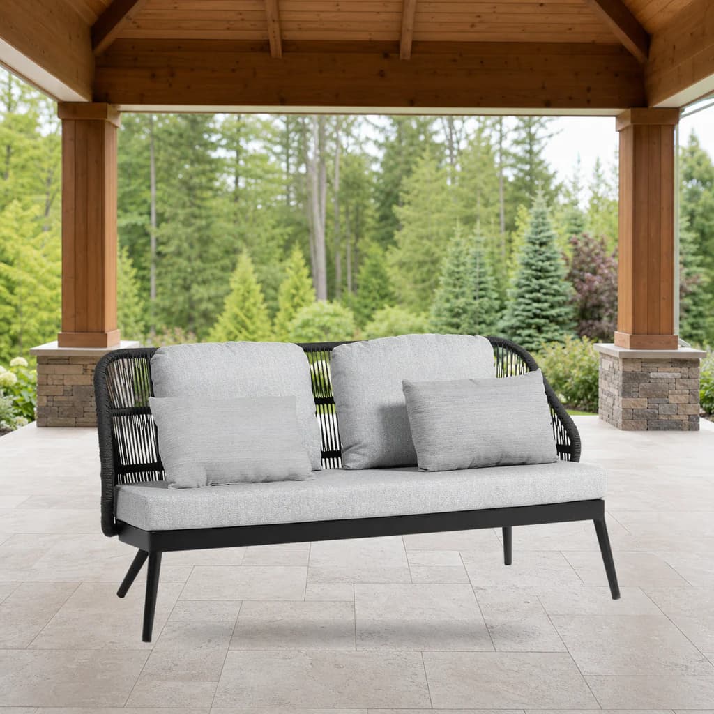 Ratana FN68202 Las Colinas love seat on a premium Pacific Northwest covered patio.
