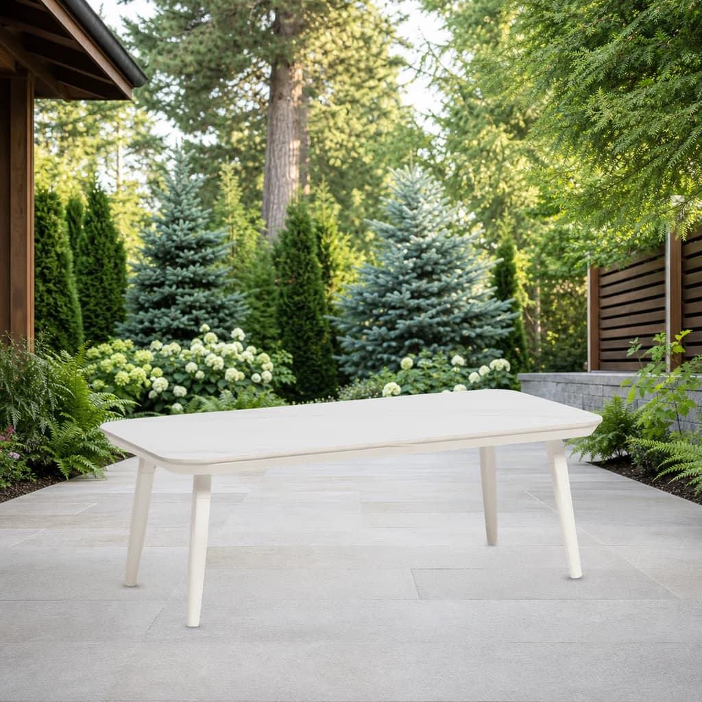 Ratana FN69804 Noma sintered stone coffee table on a premium Pacific Northwest garden patio.