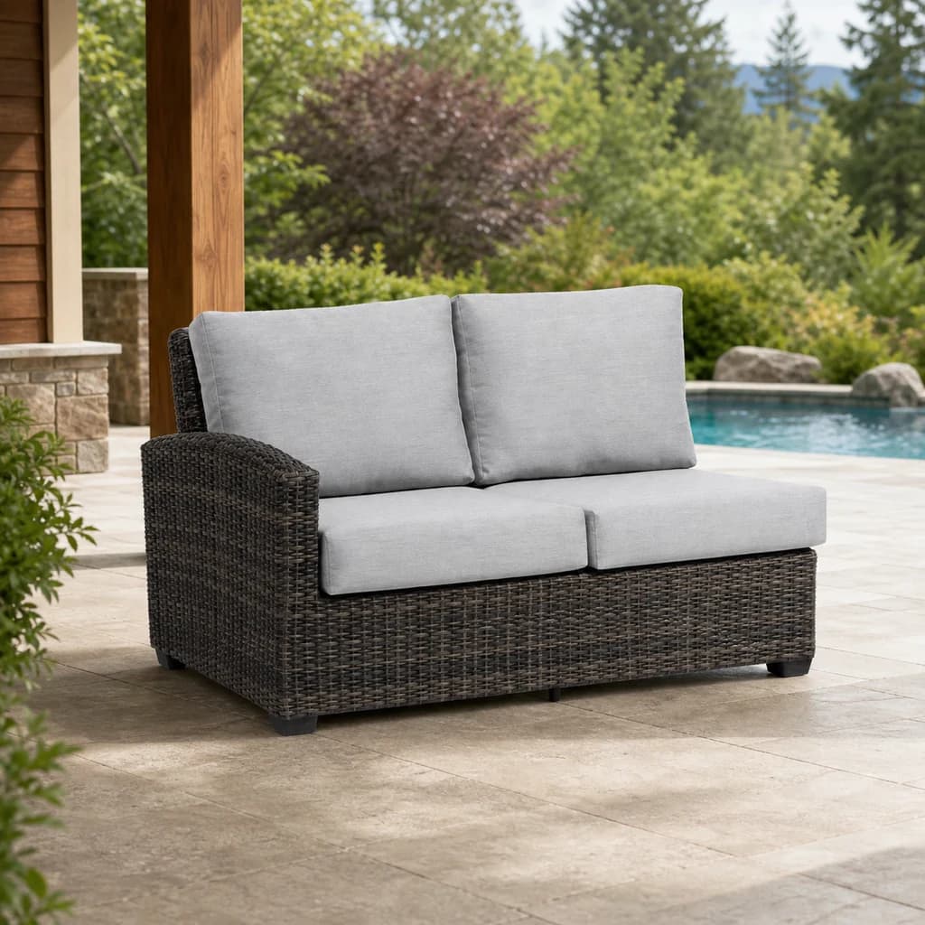 Ratana FN71252-L two-seater left-arm sectional module on a contemporary covered patio.