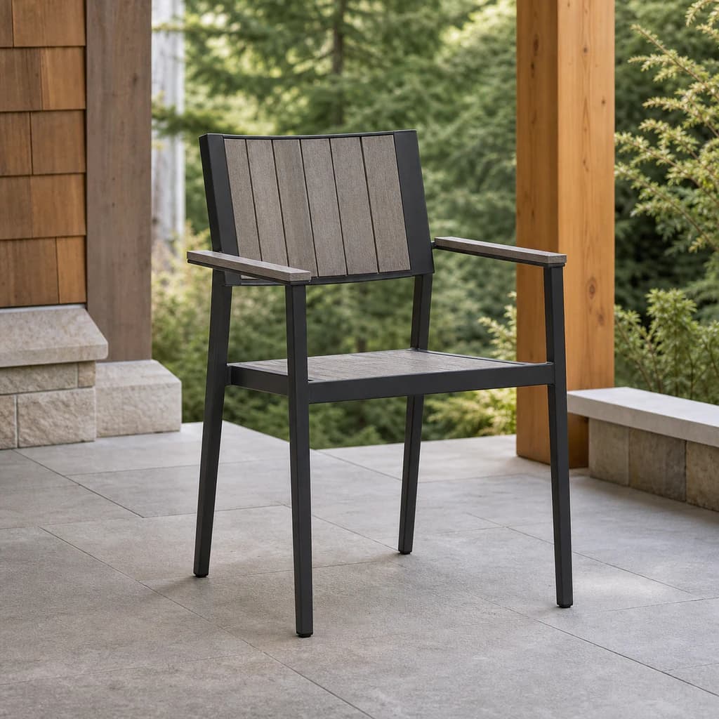 Ratana FN72512 Avignon dining arm chair on a premium covered garden patio.