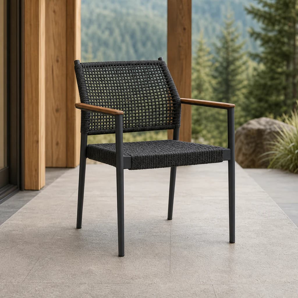 Ratana FN73401 Las Colinas woven club chair on a premium covered patio.