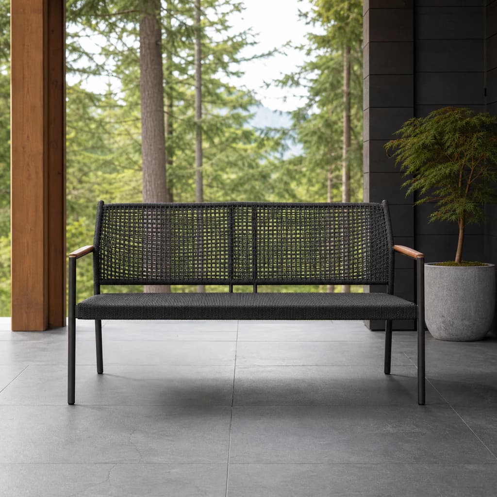 Ratana FN73402 Las Colinas woven love seat on a premium covered patio.
