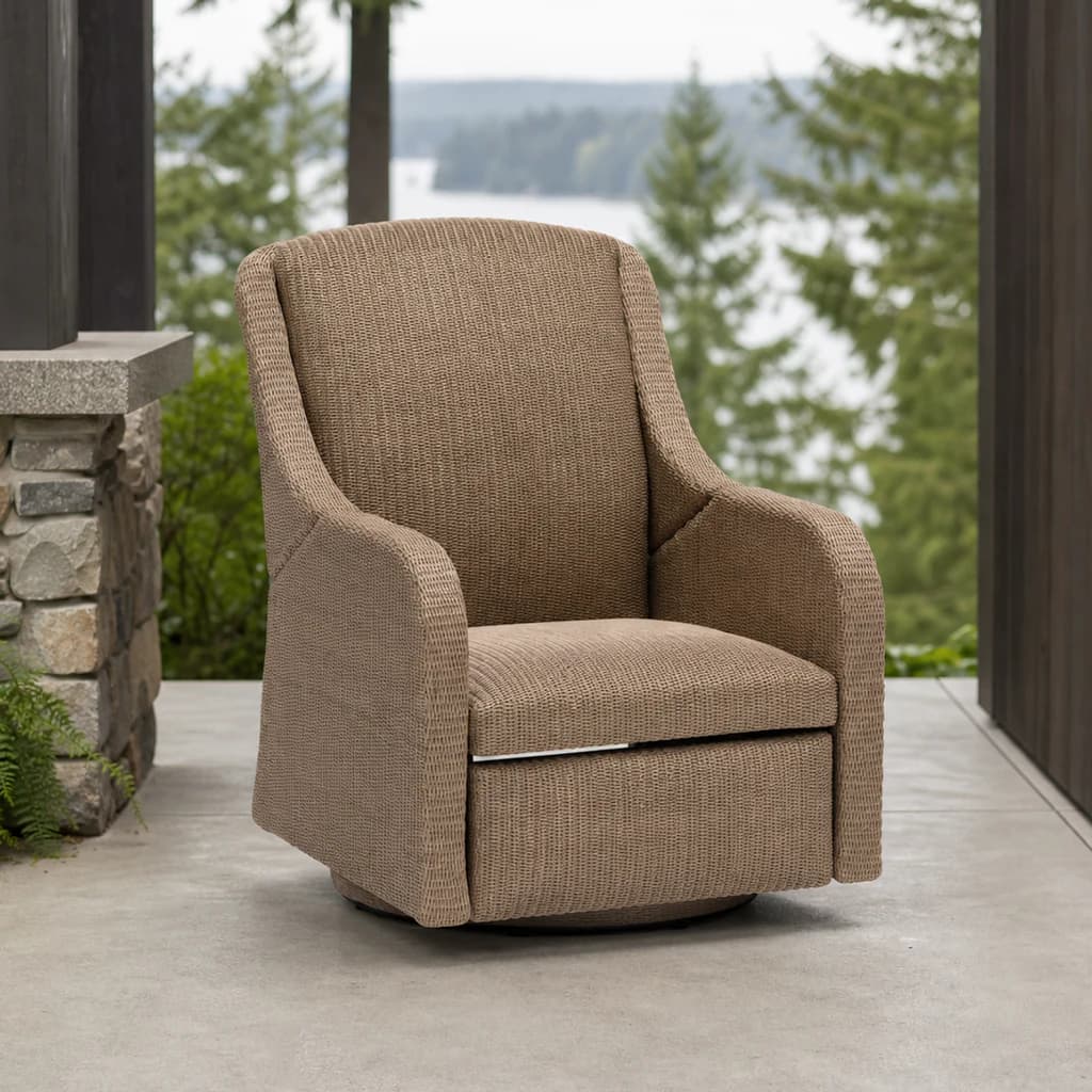 Ratana FN73688 Marbella woven swivel recliner on a premium covered patio.