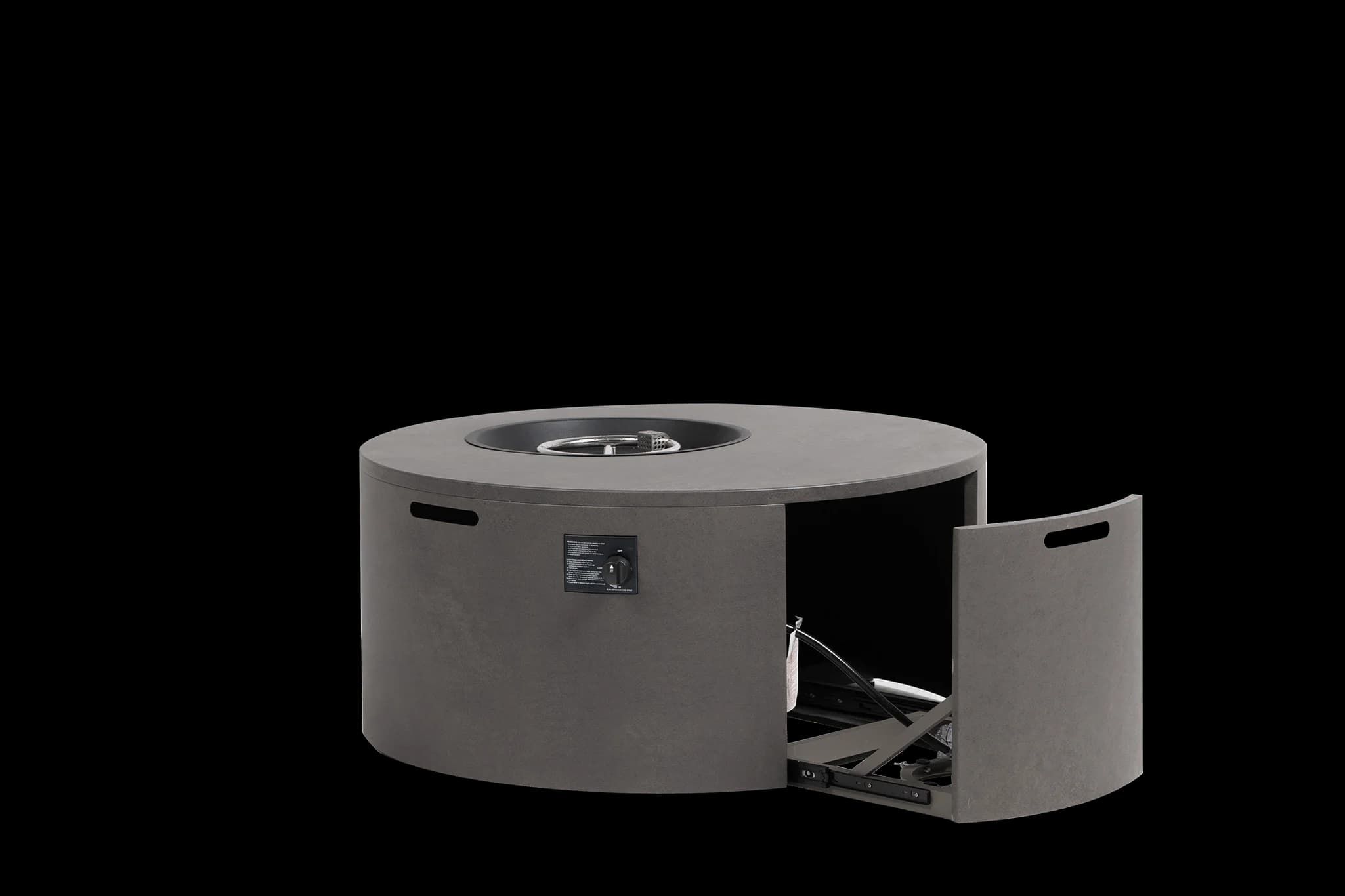 Fiamma D42"xH20.8" Round Fire Pit w/Burner Lid, product view 4