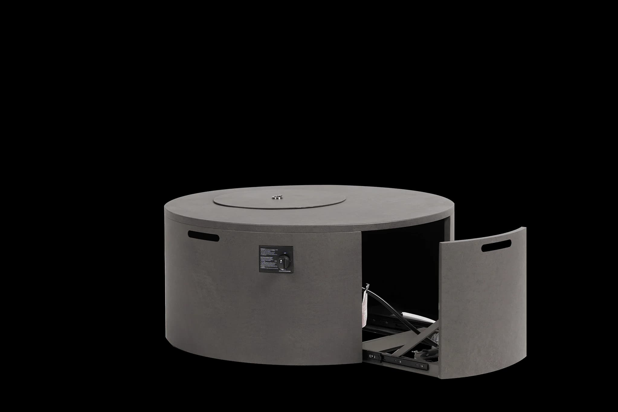 Fiamma D42"xH20.8" Round Fire Pit w/Burner Lid, product view 3