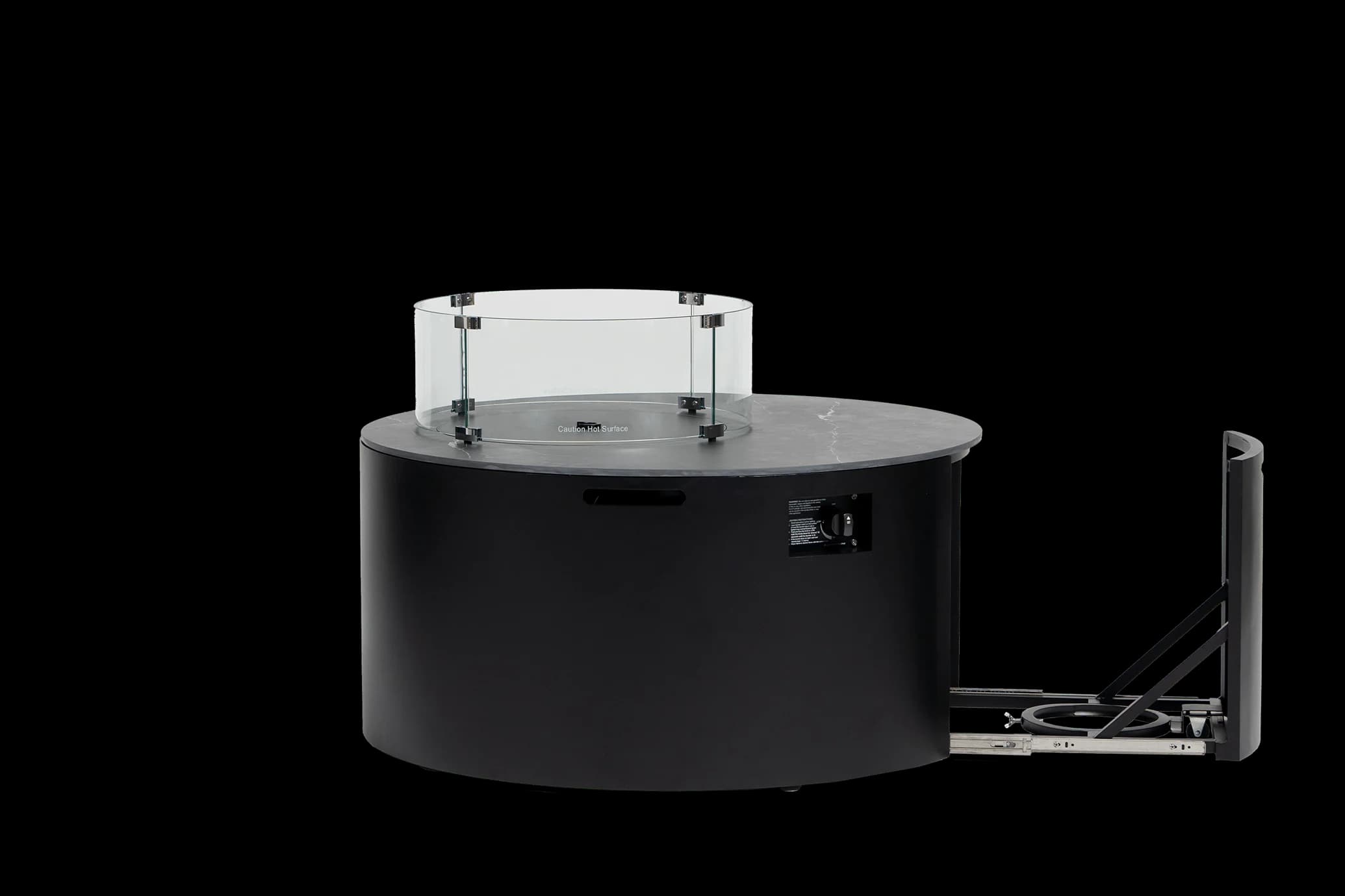Newbury D42"xH20.8" Round Fire Pit w/Burner Lid, product view 4