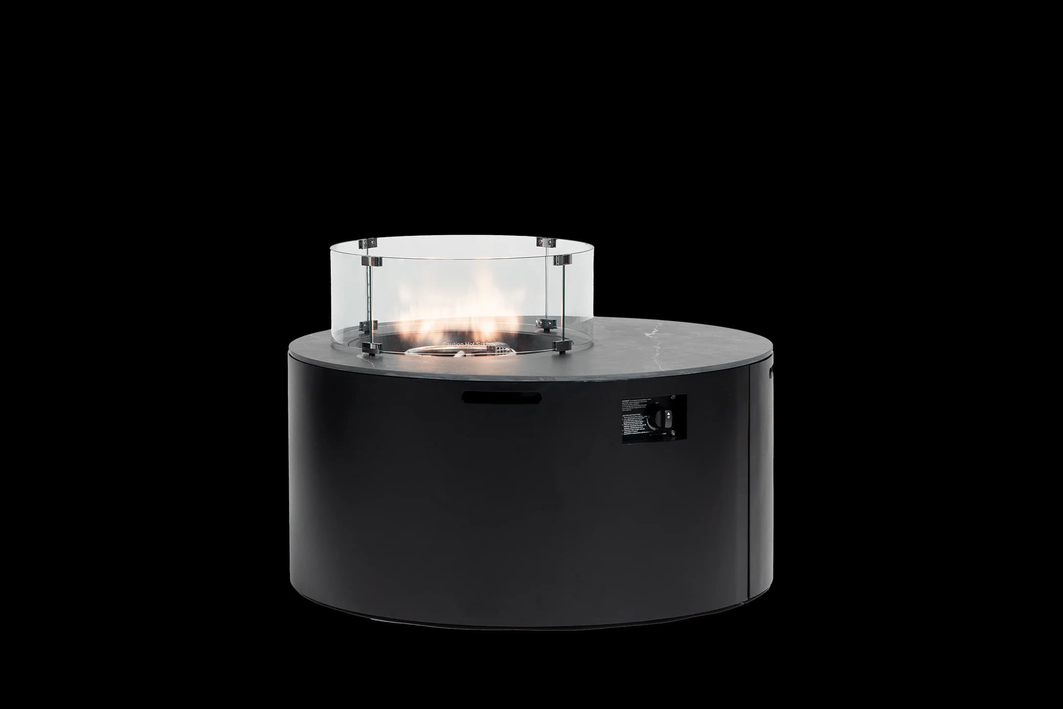 Newbury D42"xH20.8" Round Fire Pit w/Burner Lid, product view 3