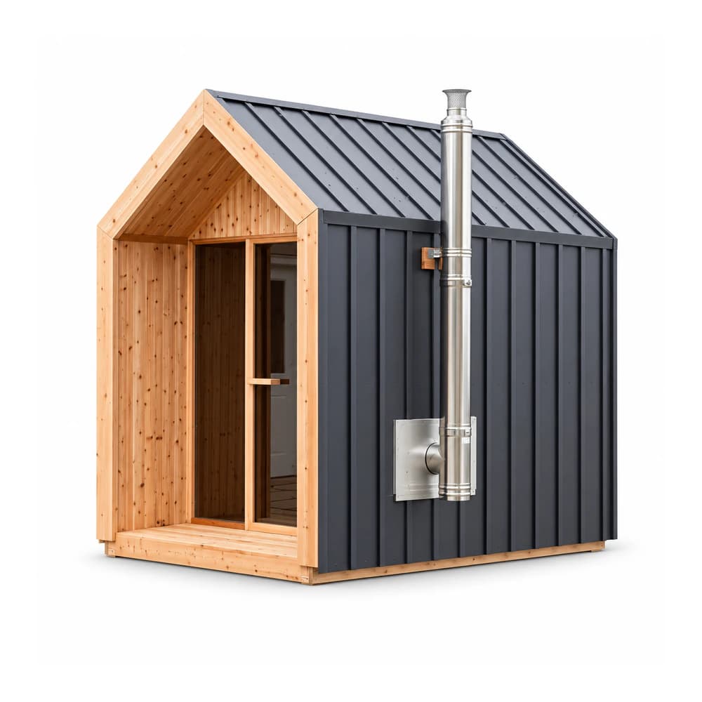 Pure Cube Hudson Sauna outdoor sauna by LeisureCraft
