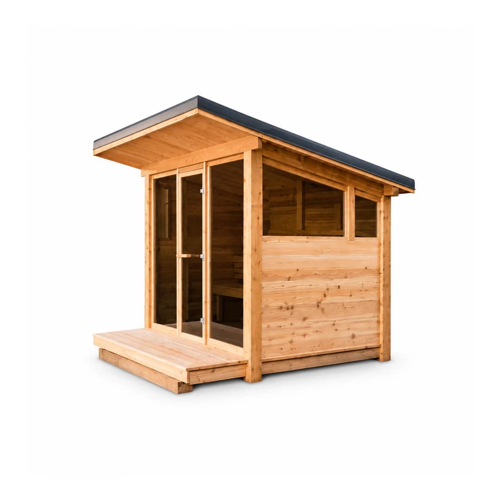 Pure Cube Mountain View Sauna outdoor sauna by LeisureCraft