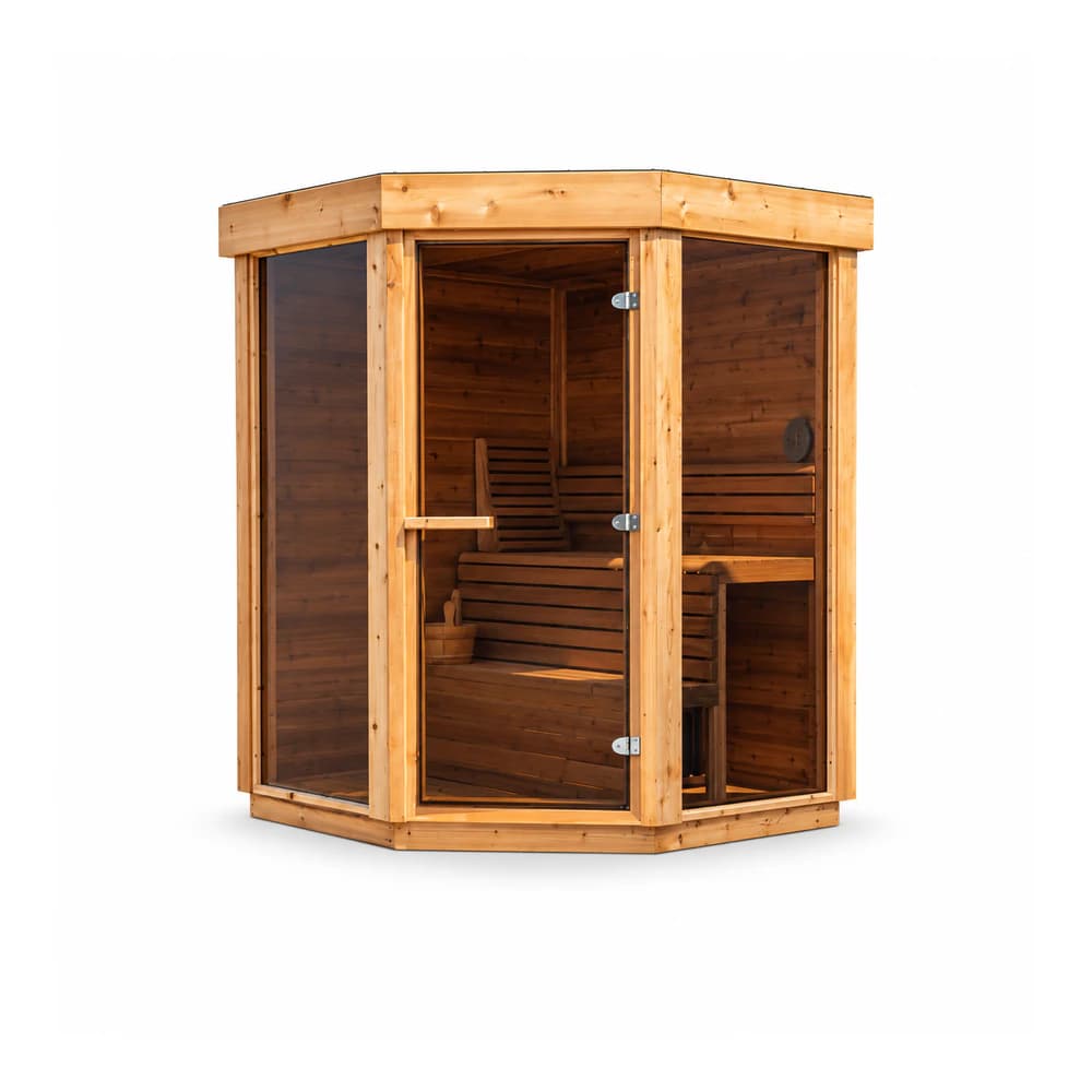 Pure Cube Trinity Sauna outdoor sauna by LeisureCraft