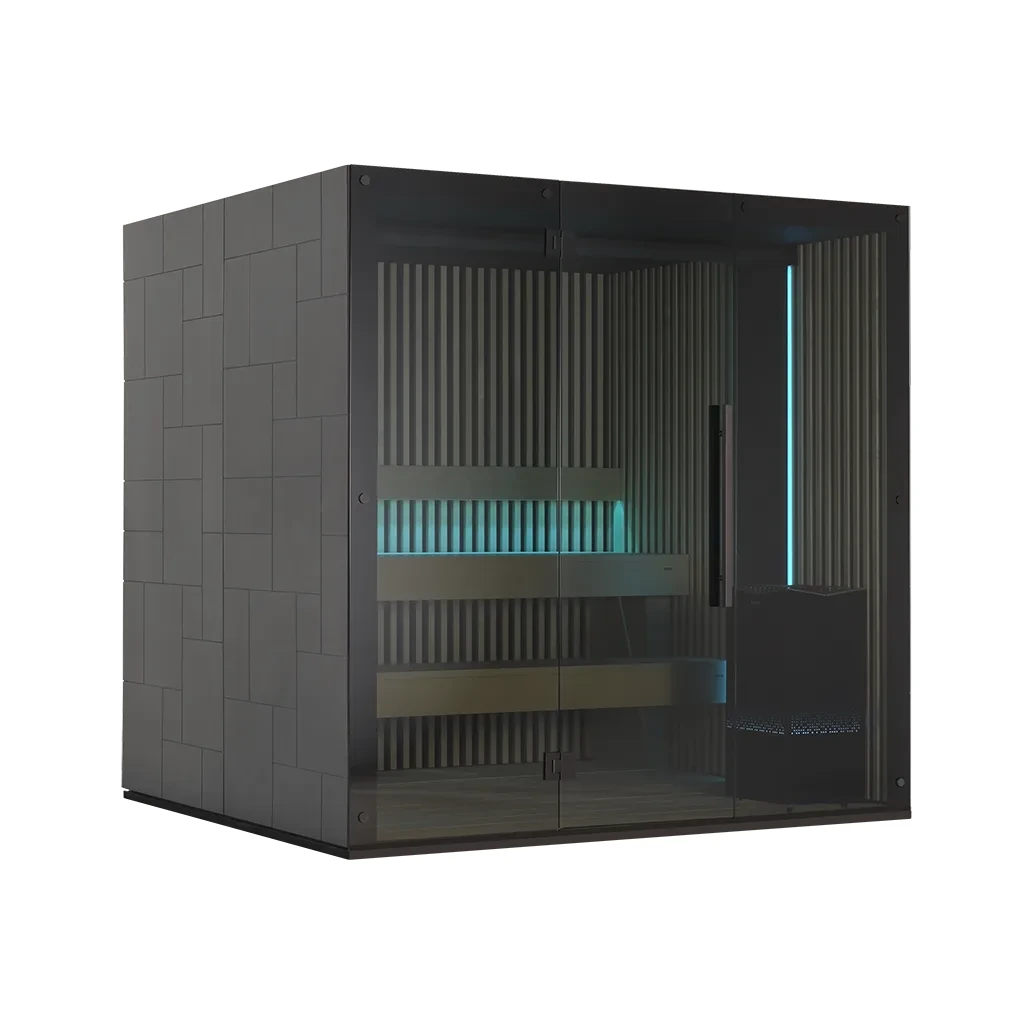Tylö Reflection 4 Aspen sauna with smoked glass front