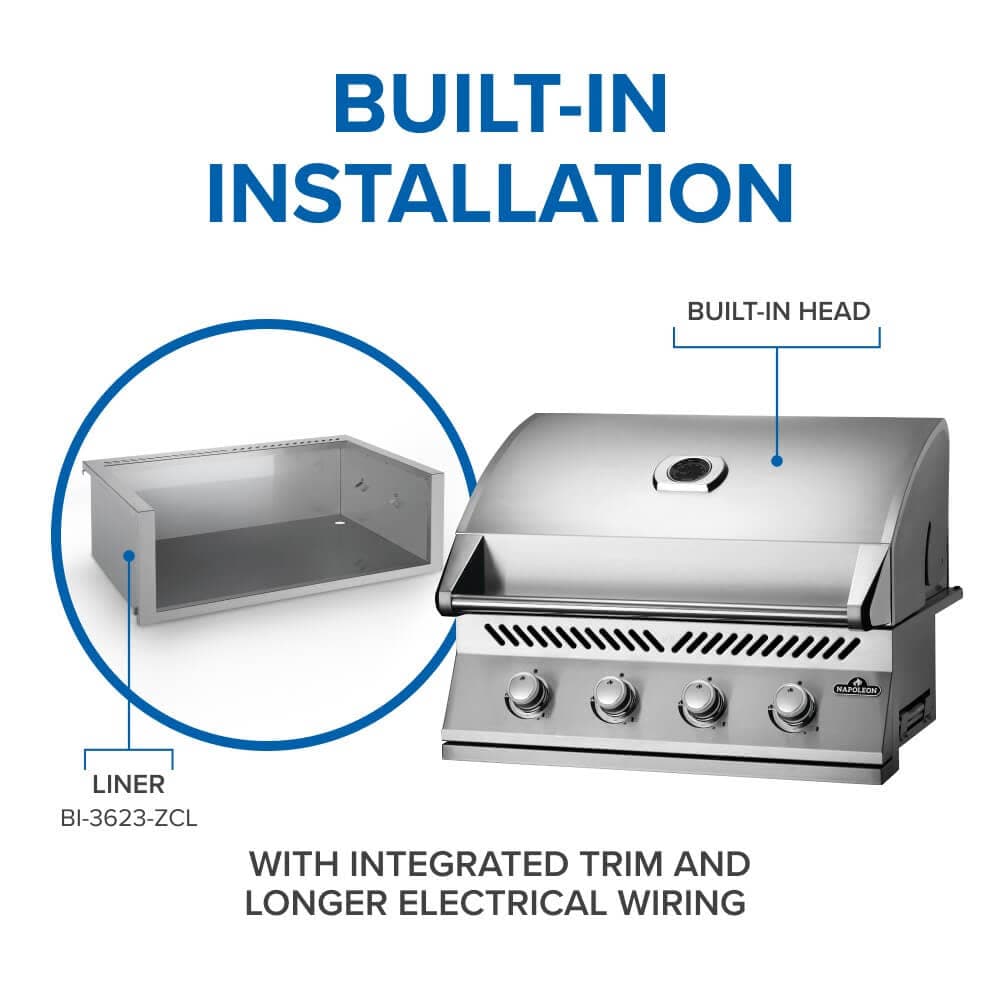 Built-in 500 Series 32 Natural Gas, Stainless Steel dimensions