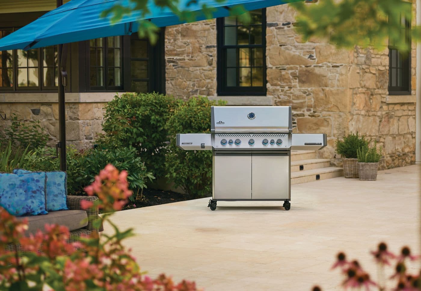 Prestige® 665 Propane Gas Grill with Infrared Side and Rear Burner, Stainless Steel dimensions
