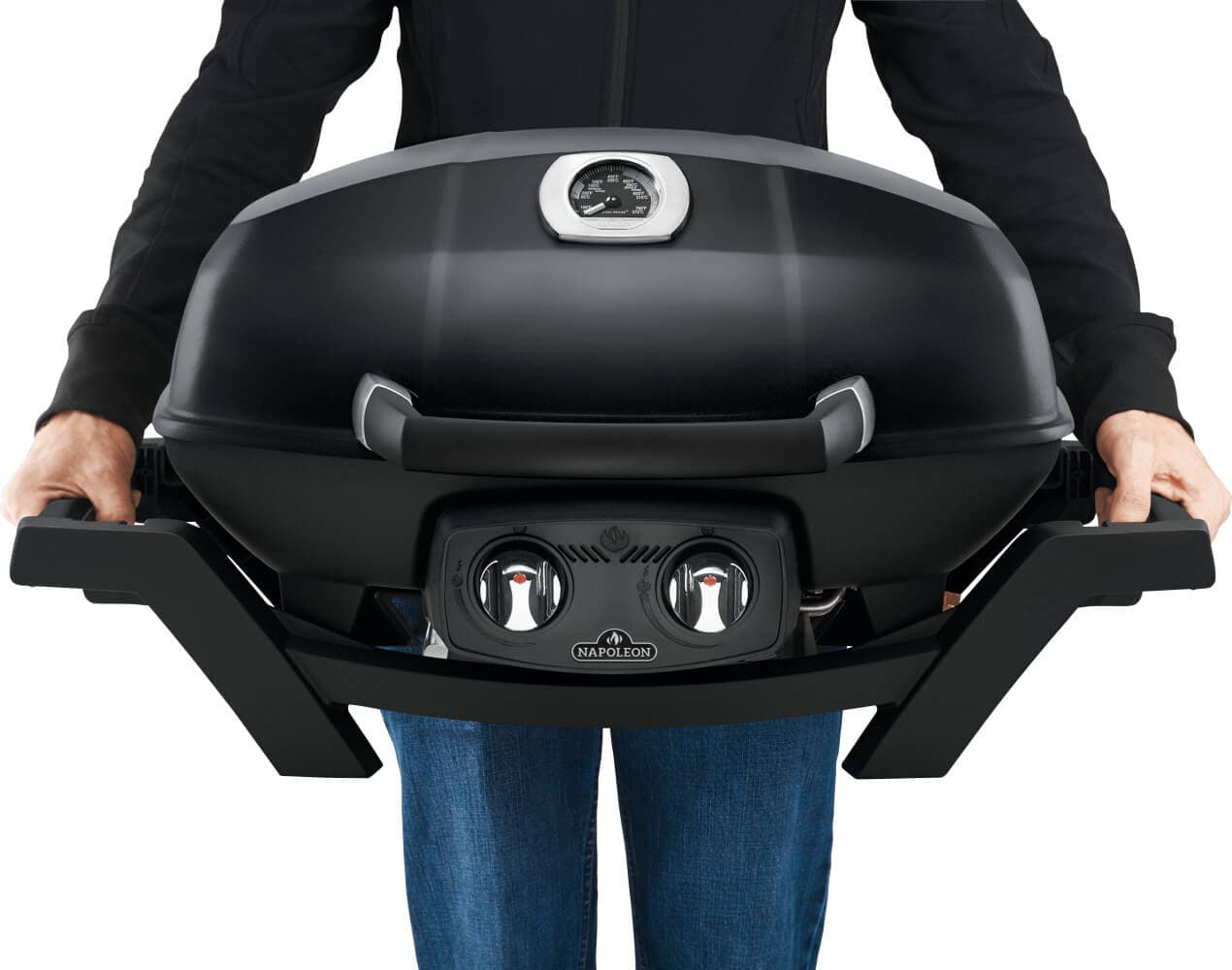 TravelQ™ PRO285 Portable Propane Gas Grill, Black dimensions