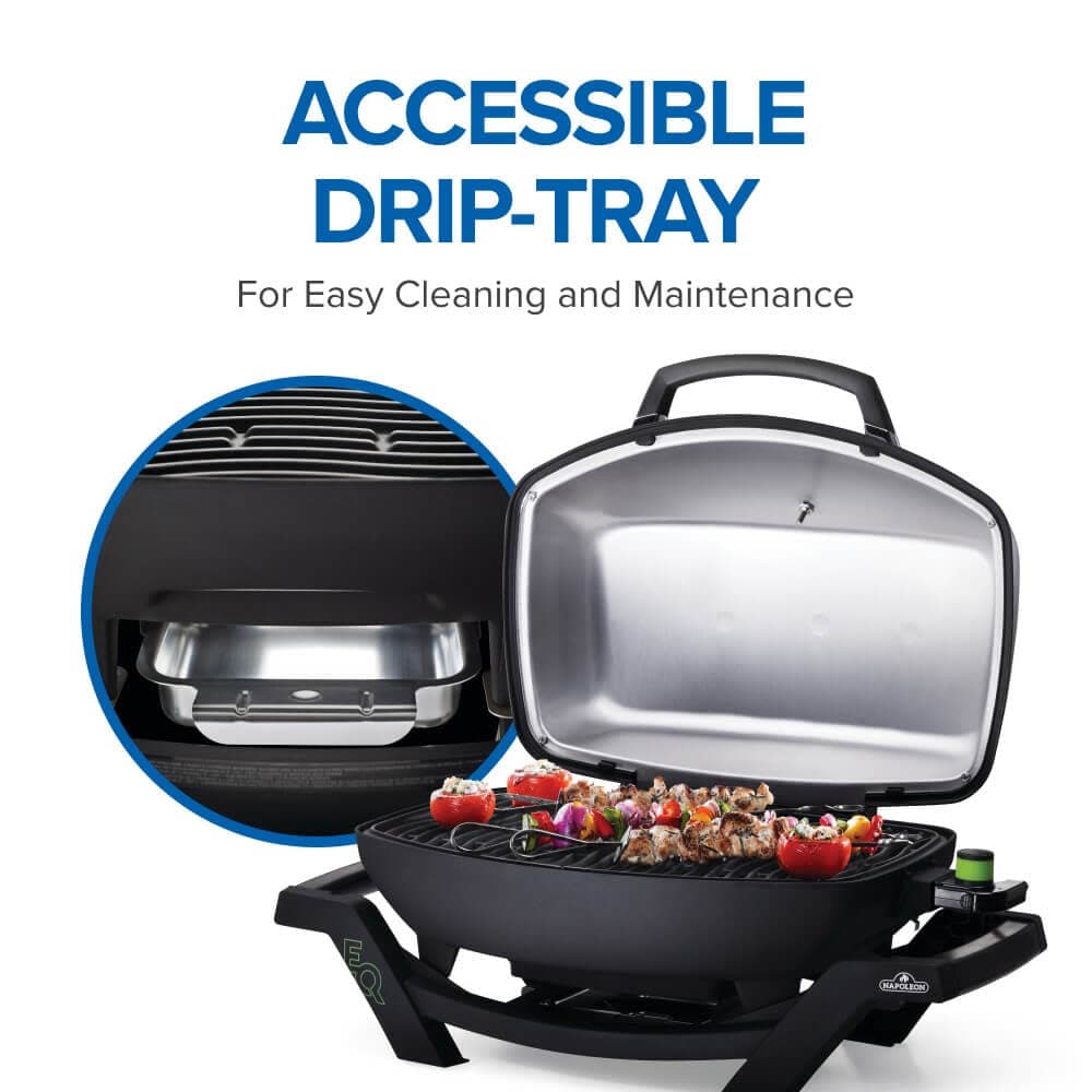 TravelQ™ PRO285E Portable Electric Grill, Black dimensions