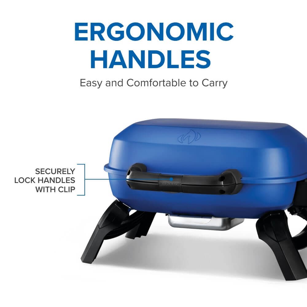 TravelQ™ 240 Portable Propane Gas Grill, Blue dimensions